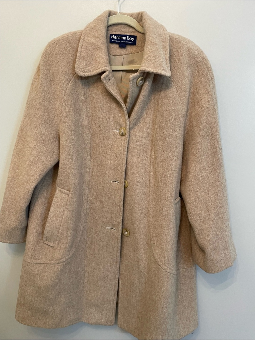 Herman Kay Women's Tan Wool Pea Coat